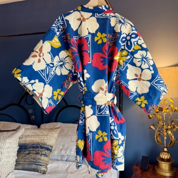 Vintage Hawaiian Cotton Kimono Robe - Picture 4 of 13